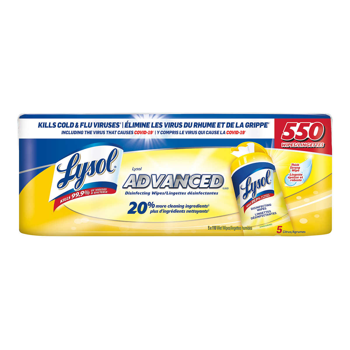 alt: Lysol disinfectant wipes , 110 wipes/ pk - 5pk