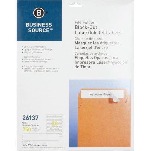 alt: Business Source Block-out File Folder Labels - Pack of 750